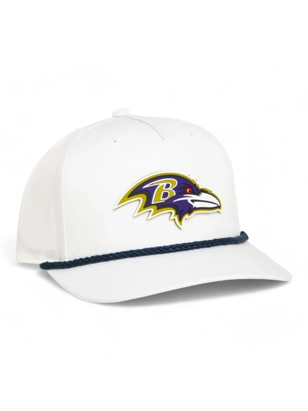 Baltimore Ravens 3D Five Panel Classic Rope Hat- White/ Navy